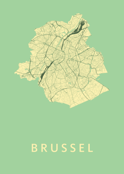 Brussel Stadskaart - Spring poster
