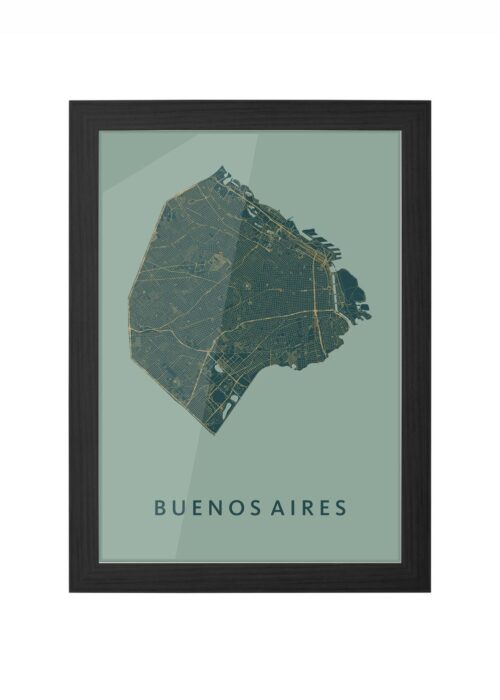 Buenos Aires Amazon Ingelijst in Zwart lijst Kopen | Kunst in Kaart