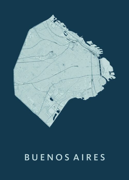 Buenos Aires Feldgrau Stadskaart Poster Kopen