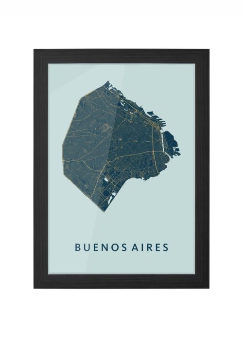 Buenos Aires Prussian Ingelijst in Zwart lijst Kopen | Kunst in Kaart