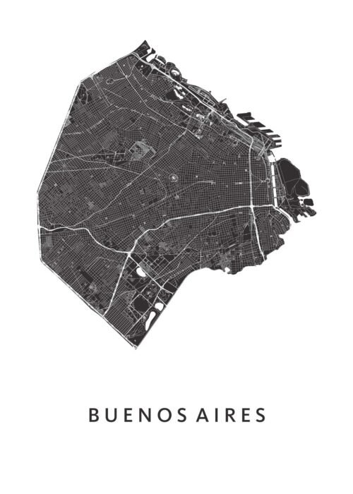 Buenos Aires Stadskaart Poster Kopen
