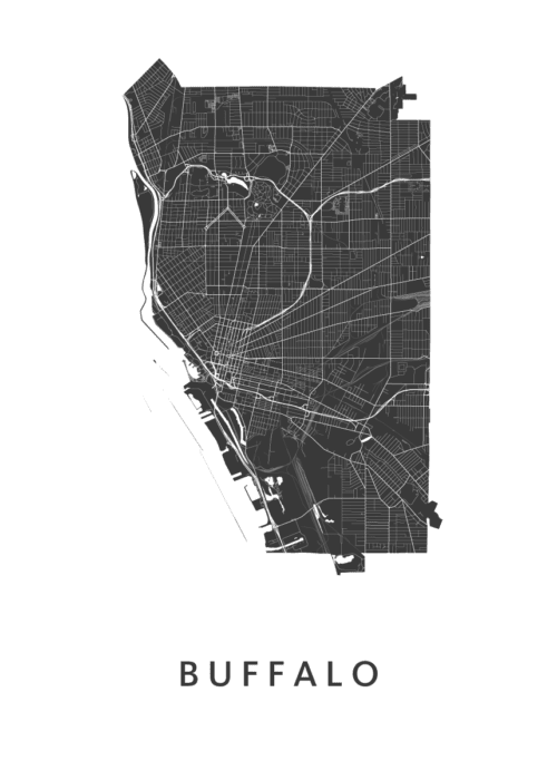 Buffalo Stadskaart Poster Kopen