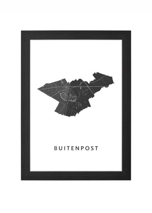 Buitenpost Ingelijst in Zwart lijst Kopen | Kunst in Kaart