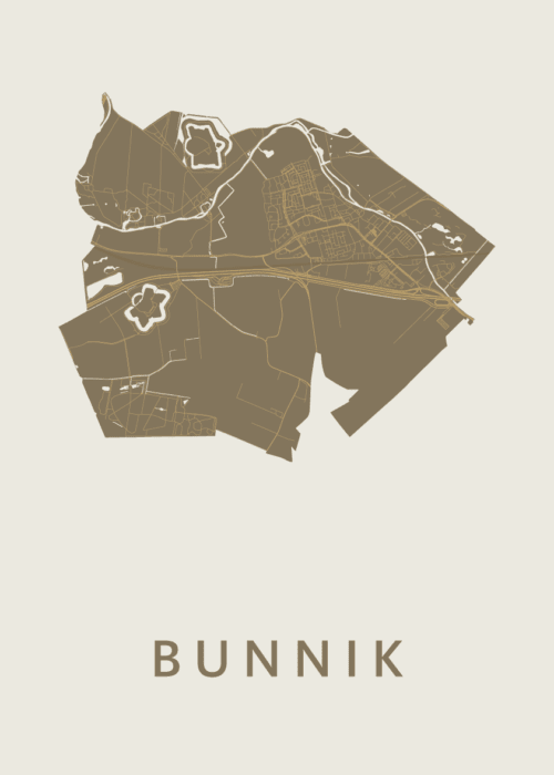 Bunnik Gold Stadskaart Poster Kopen