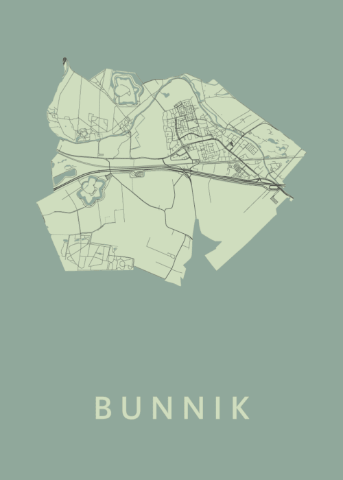 Bunnik Olive Stadskaart Poster Kopen