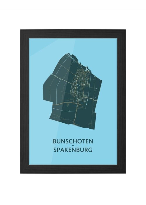 Bunschoten-Spakenburg Azure Ingelijst in Zwart lijst Kopen | Kunst in Kaart