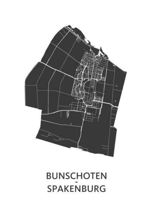 Bunschoten-Spakenburg White Stadskaart Poster Kopen