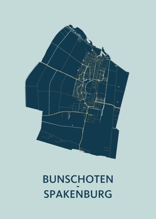 Bunschoten-Spakenburg Prussian Stadskaart Poster Kopen