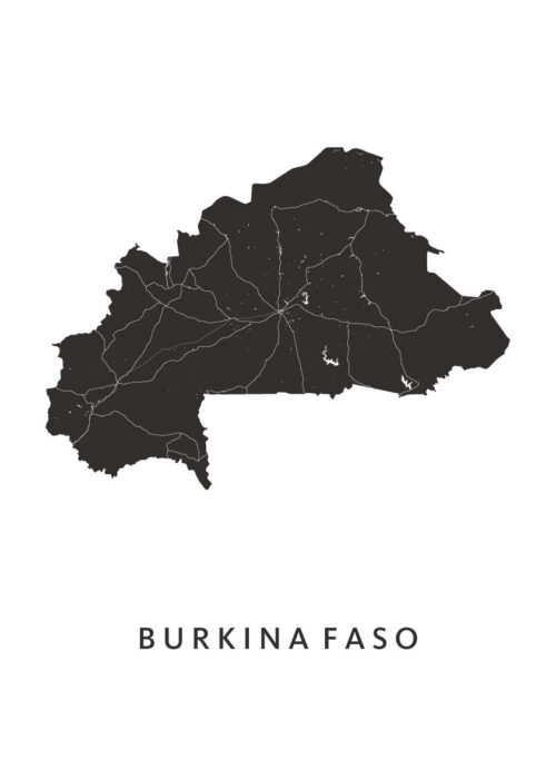 Burkina Faso landkaart poster