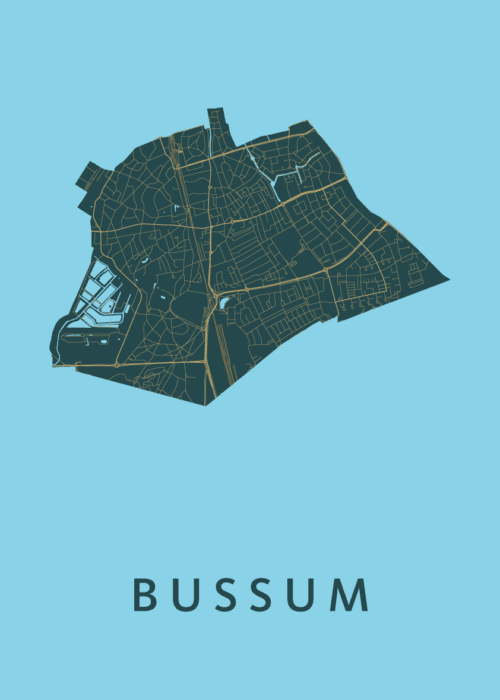 Bussum Azure Stadskaart Poster Kopen