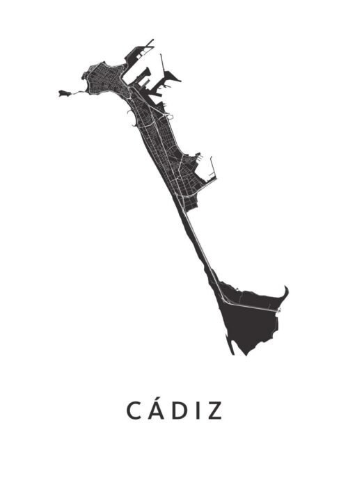 Cádiz Stadskaart Poster Kopen