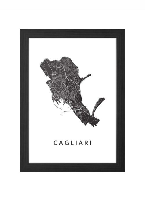 Cagliari Ingelijst in Zwart lijst Kopen | Kunst in Kaart
