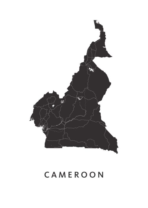 Cameroon landkaart poster