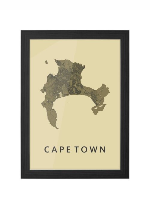 Cape Town GoldenRod Ingelijst in Zwart lijst Kopen | Kunst in Kaart