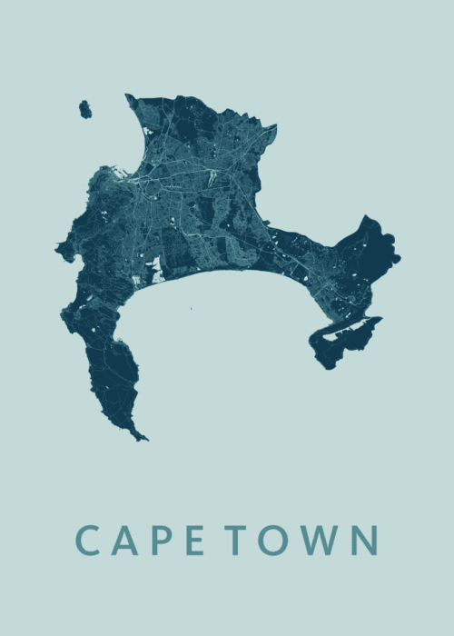 Cape Town Mint Stadskaart Poster Kopen