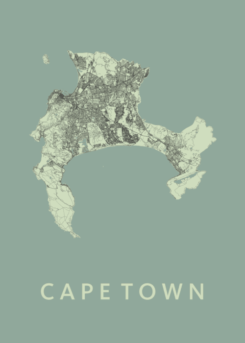 Cape Town Stadskaart - Olive