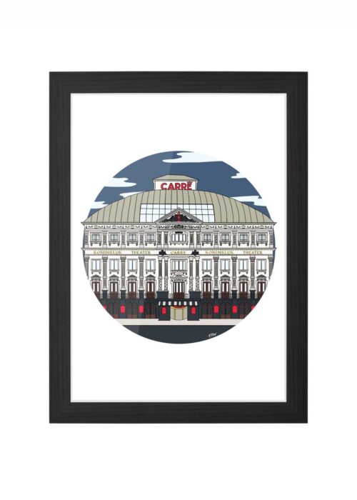 carré icoon print poster ingelijst in zwarte lijst