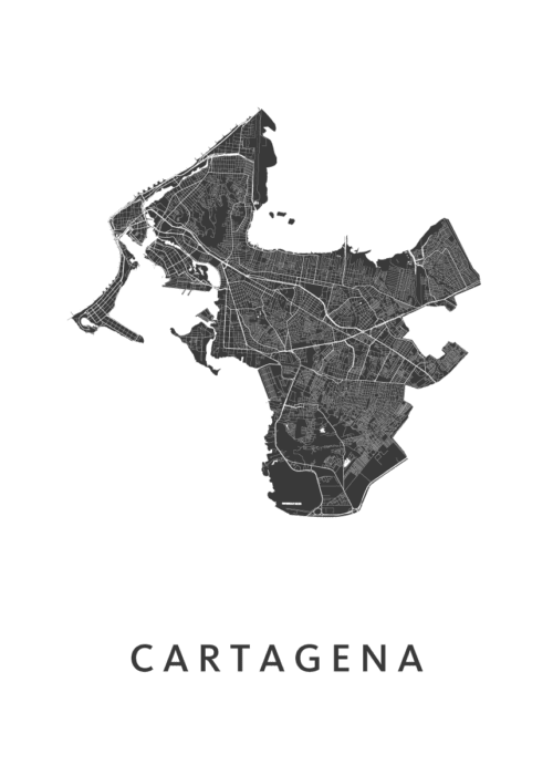 Cartagena Kaart Poster