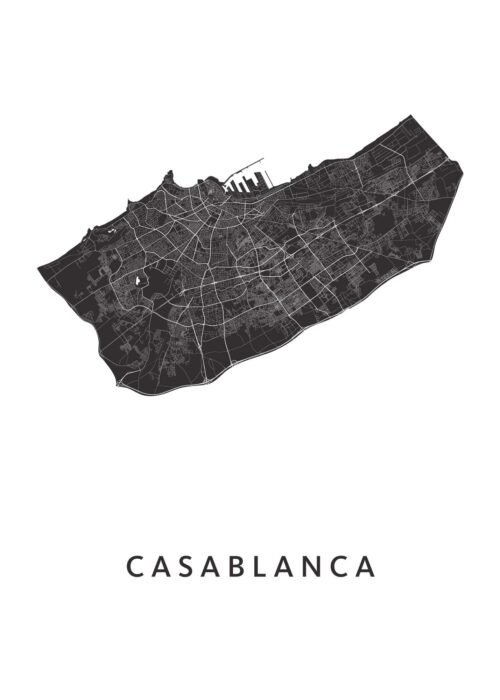 Casablanca Stadskaart Poster Kopen