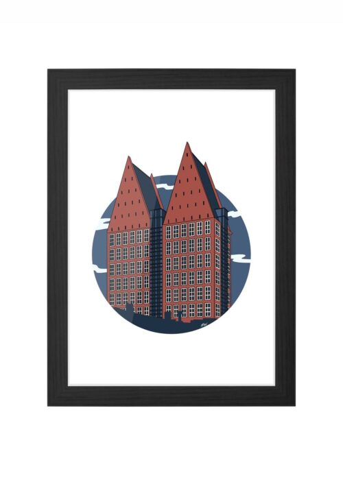 castalia icoon print poster ingelijst in zwarte lijst