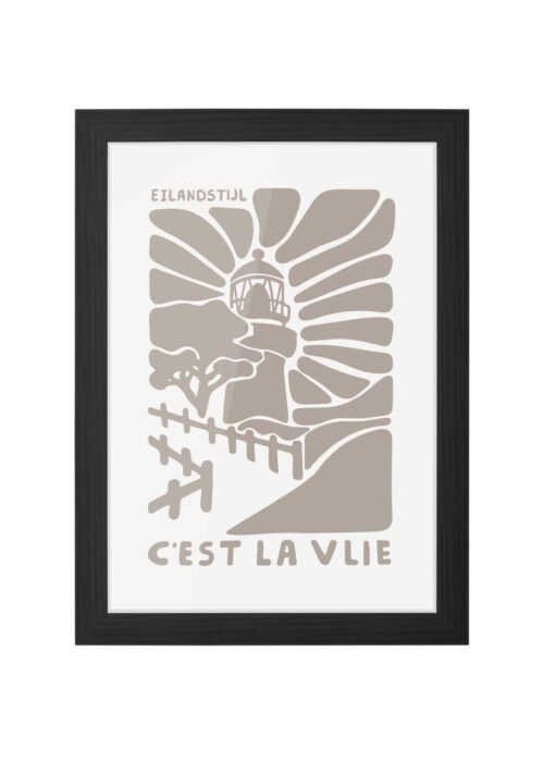 c'est la vlie icoon print poster ingelijst in zwarte lijst
