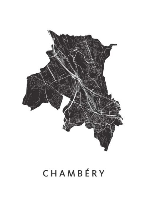 Chambéry Stadskaart Poster Kopen