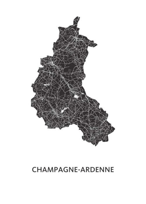Champagne-Ardenne Regiokaart Poster