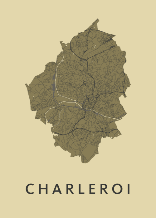Charleroi GoldenRod Stadskaart Poster Kopen