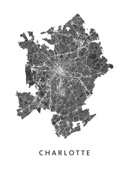 Charlotte Stadskaart Poster Kopen