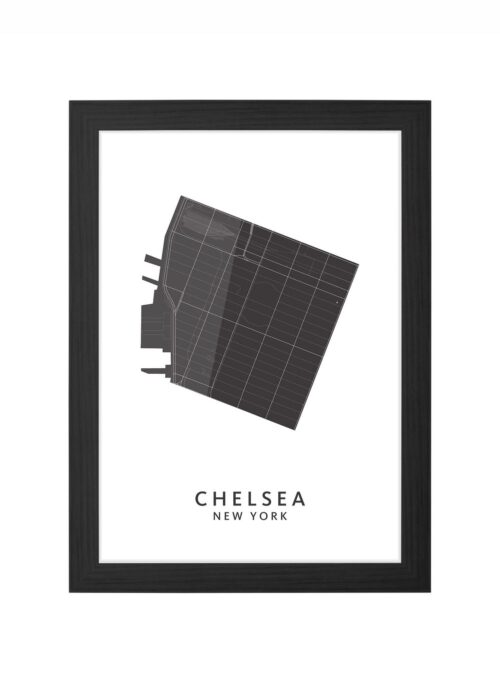 chelsea wijkkaart new york ingelijst in zwarte lijst