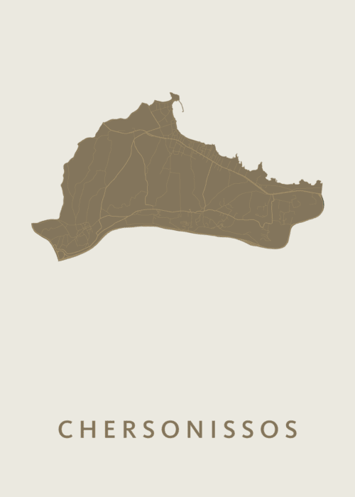 Chersonissos Gold Stadskaart Poster Kopen