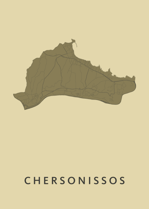 Chersonissos GoldenRod Stadskaart Poster Kopen