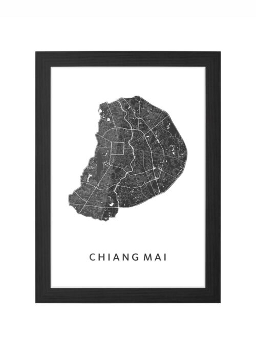 Chiang Mai Ingelijst in Zwart lijst Kopen | Kunst in Kaart