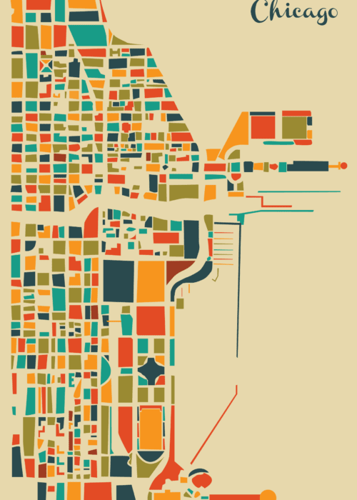 Chicago Stadskaart Poster Kopen