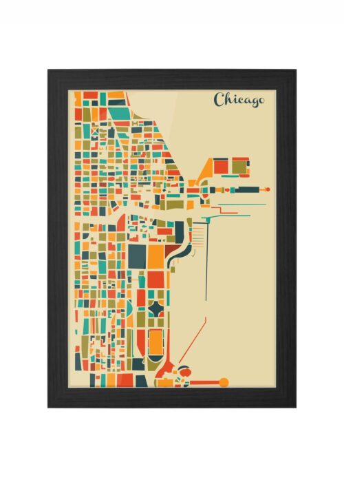 Chicago Ingelijst in Zwart lijst Kopen | Kunst in Kaart