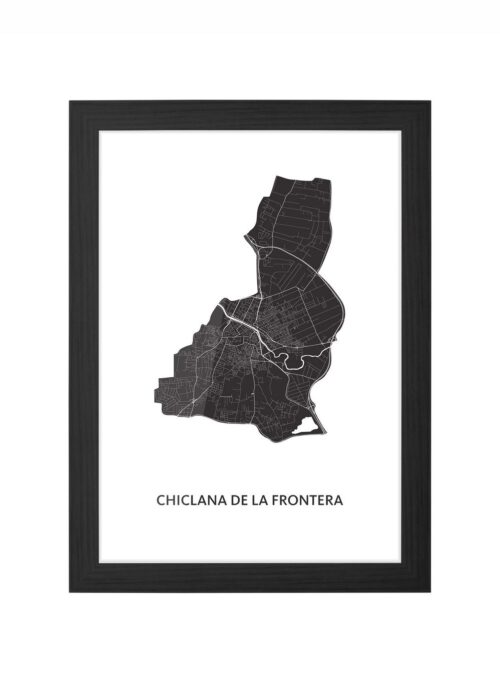 Chiclana de la Frontera Ingelijst in Zwart lijst Kopen | Kunst in Kaart