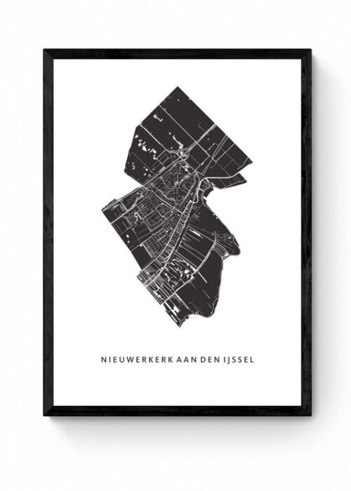 Nieuwerkerk aan den IJssel Stadskaart Poster Kopen