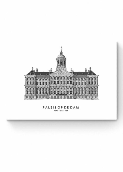 Paleis op de Dam - Amsterdam lijntekening print