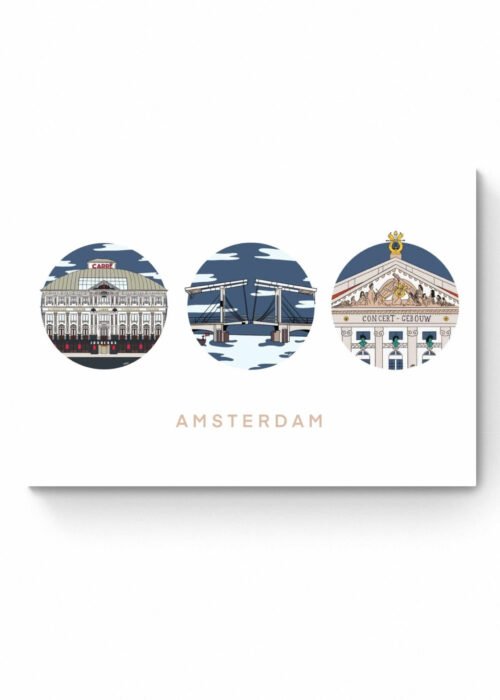 Amsterdam mix Gebouwen poster