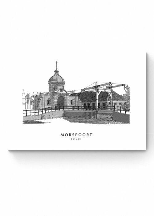 Morspoort - Leiden lijntekening print