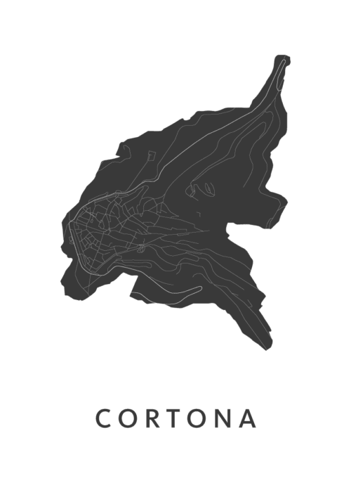 Cortona Stadskaart Poster Kopen