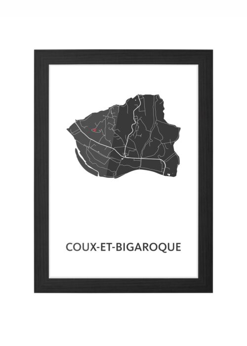 Coux-et-bigaroque Ingelijst in Zwart lijst Kopen | Kunst in Kaart