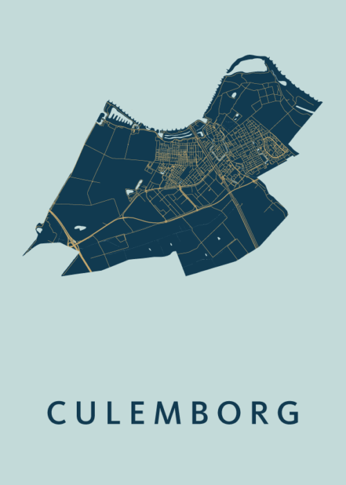 Culemborg Stadskaart poster Prussian