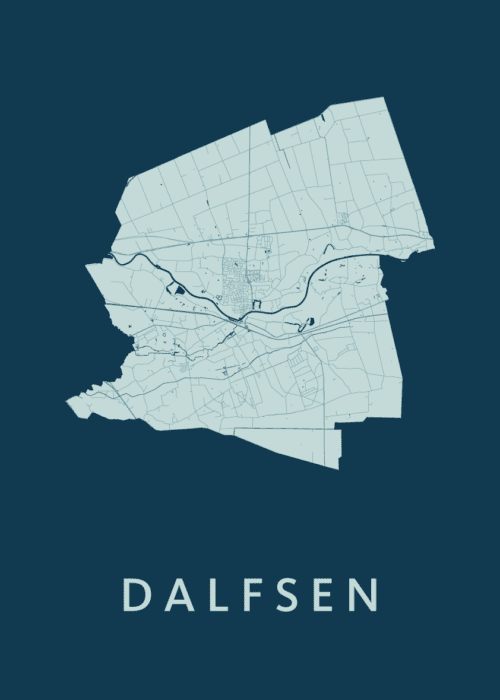 Dalfsen Feldgrau Stadskaart Poster Kopen