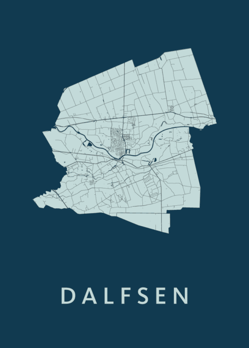 Dalfsen Navy Stadskaart Poster Kopen