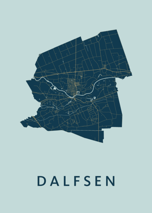 Dalfsen Prussian Stadskaart Poster Kopen