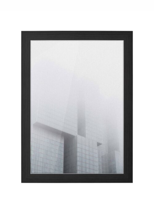 de rotterdam in de mist fotografie poster ingelijst in zwarte lijst