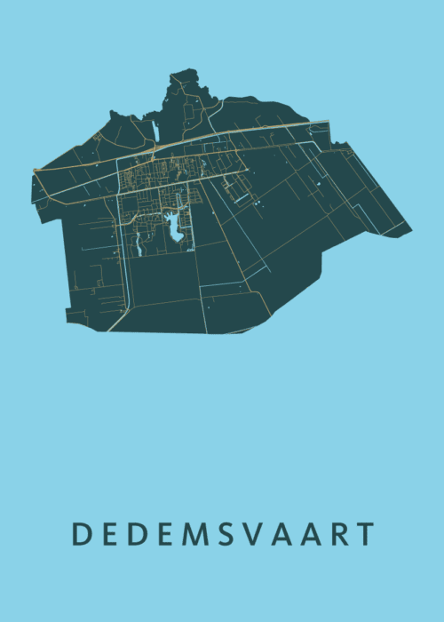 Dedemsvaart Azure Stadskaart Poster Kopen