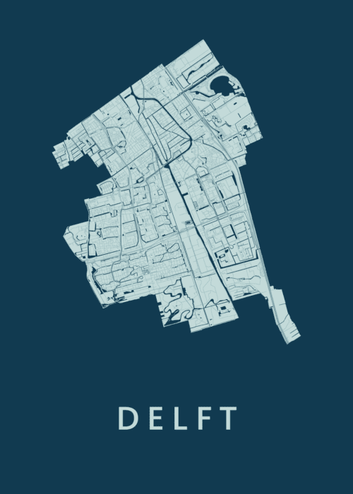 Delft Stadskaart poster Feldgrau