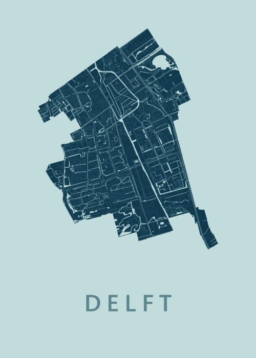 Delft Stadskaart poster Mint